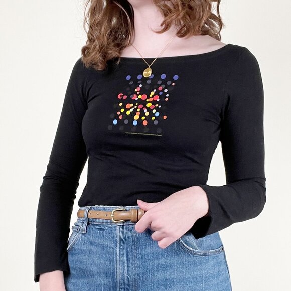 Vintage 90s Y2K Art Museum Long Sleeve Tee Graphic T-Shirt Artsy Salvador Dali - Picture 2 of 9